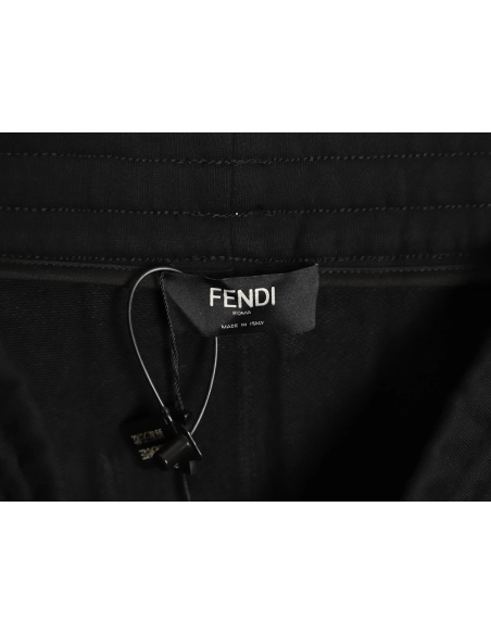 Fendi small eye embroidered double F ribbon sweatpants,Fendi Trousers,CASUAL PANTS,APPAREL