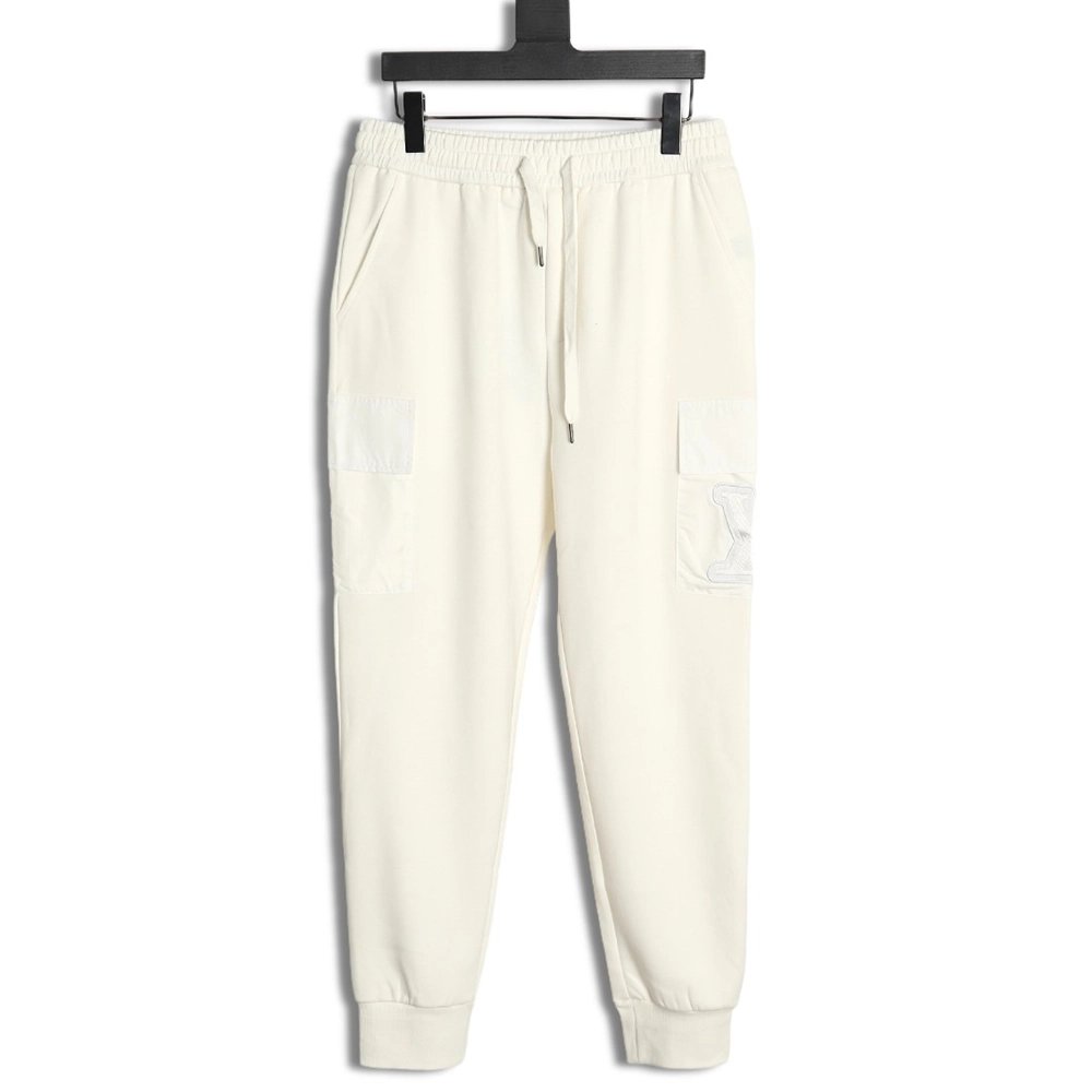 Louis Vuitton pocket embroidered logo cotton cargo trousers,Louis Vuitton Jeans,CASUAL PANTS,APPAREL