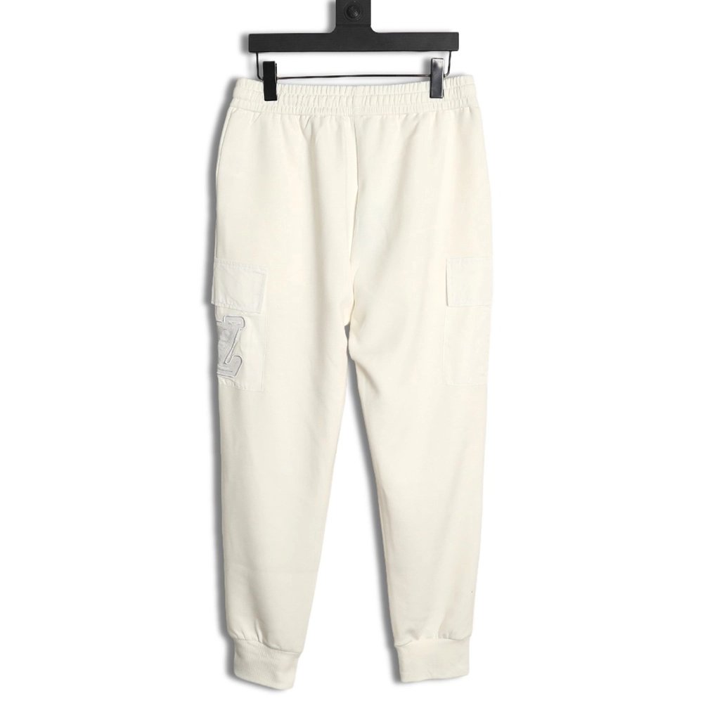 Louis Vuitton pocket embroidered logo cotton cargo trousers,Louis Vuitton Jeans,CASUAL PANTS,APPAREL