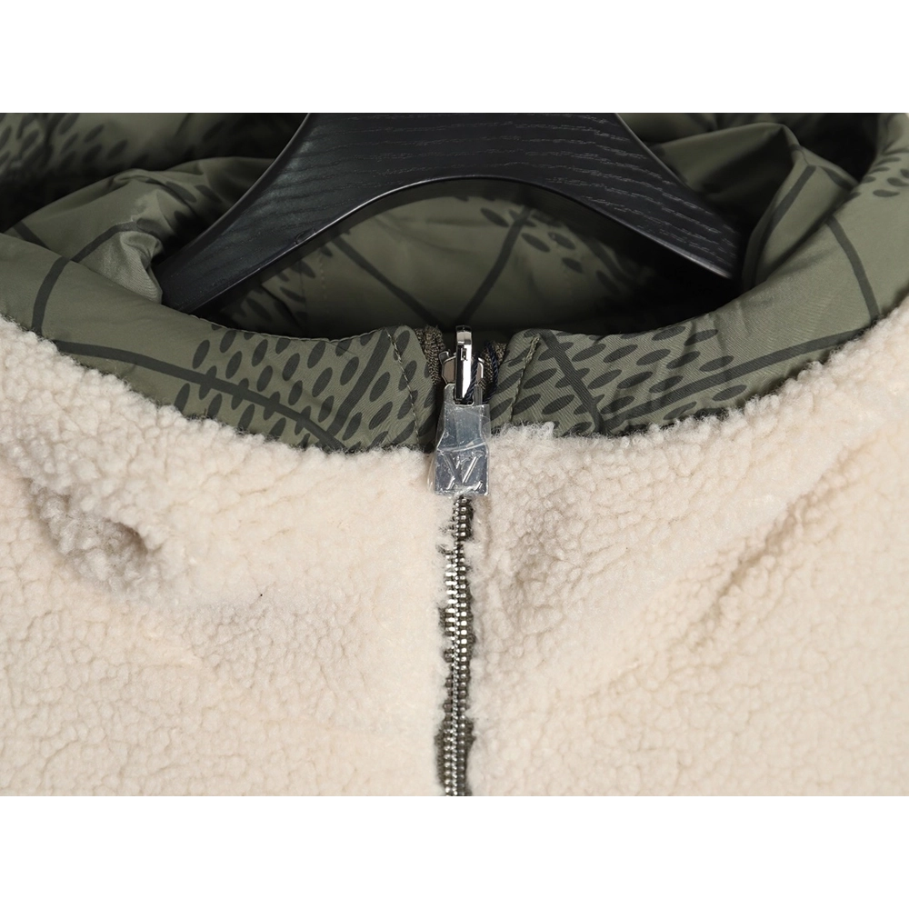 Louis Vuitton Checkerboard Nylon Reversible Sherpa Jacket,Louis Vuitton Jacket,Jacket,APPAREL