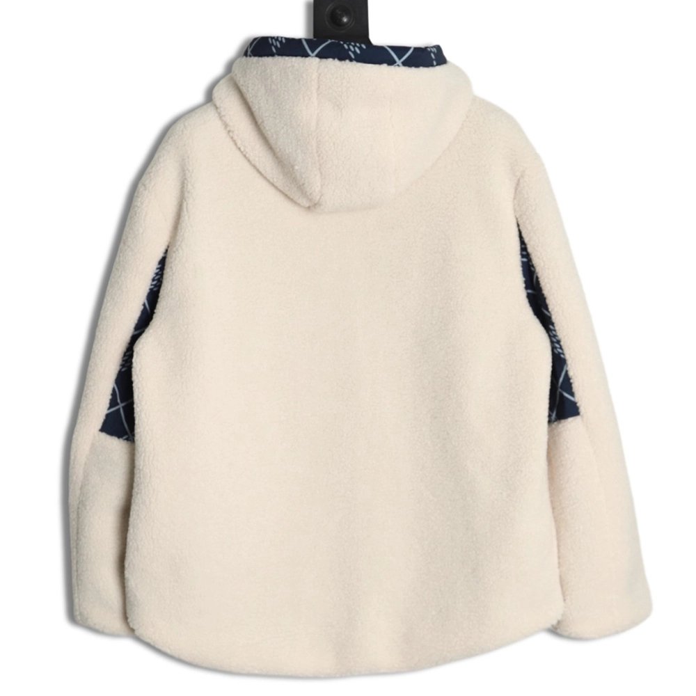 Louis Vuitton Checkerboard Nylon Reversible Sherpa Jacket,Louis Vuitton Jacket,Jacket,APPAREL