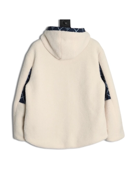 Louis Vuitton Checkerboard Nylon Reversible Sherpa Jacket,Louis Vuitton Jacket,Jacket,APPAREL