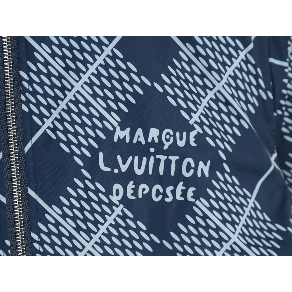 Louis Vuitton Checkerboard Nylon Reversible Sherpa Jacket,Louis Vuitton Jacket,Jacket,APPAREL