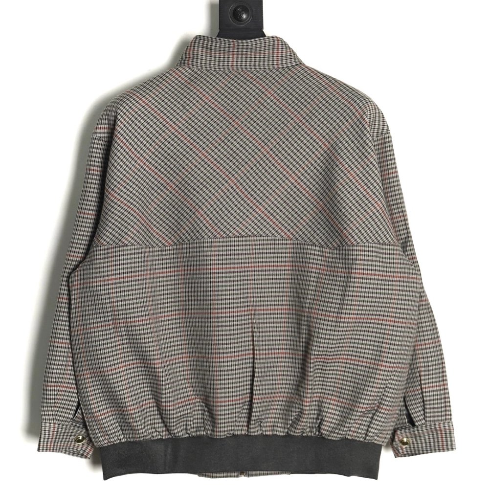 Miu Miu fine plaid stand collar zipper jacket,Miu Miu Jacket,Jacket,APPAREL