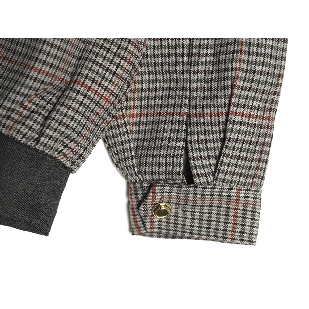 Miu Miu fine plaid stand collar zipper jacket,Miu Miu Jacket,Jacket,APPAREL
