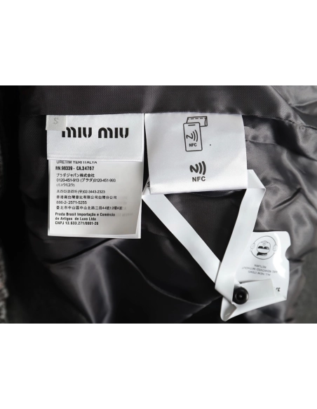 Miu Miu fine plaid stand collar zipper jacket,Miu Miu Jacket,Jacket,APPAREL