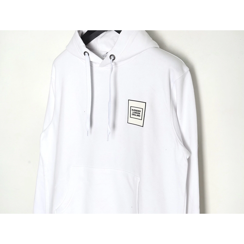 Burberry chest silicone square logo hooded sweatshirt,Burberry Sweatshirt,Sweatshirt,APPAREL