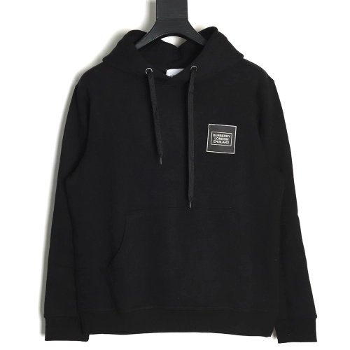 Burberry chest silicone square logo hooded sweatshirt,Burberry Sweatshirt,Sweatshirt,APPAREL