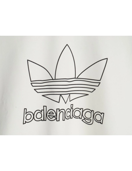 Balenciaga x Adidas Trefoil print crew neck sweatshirt,Balenciaga Sweatshirt,Sweatshirt,APPAREL