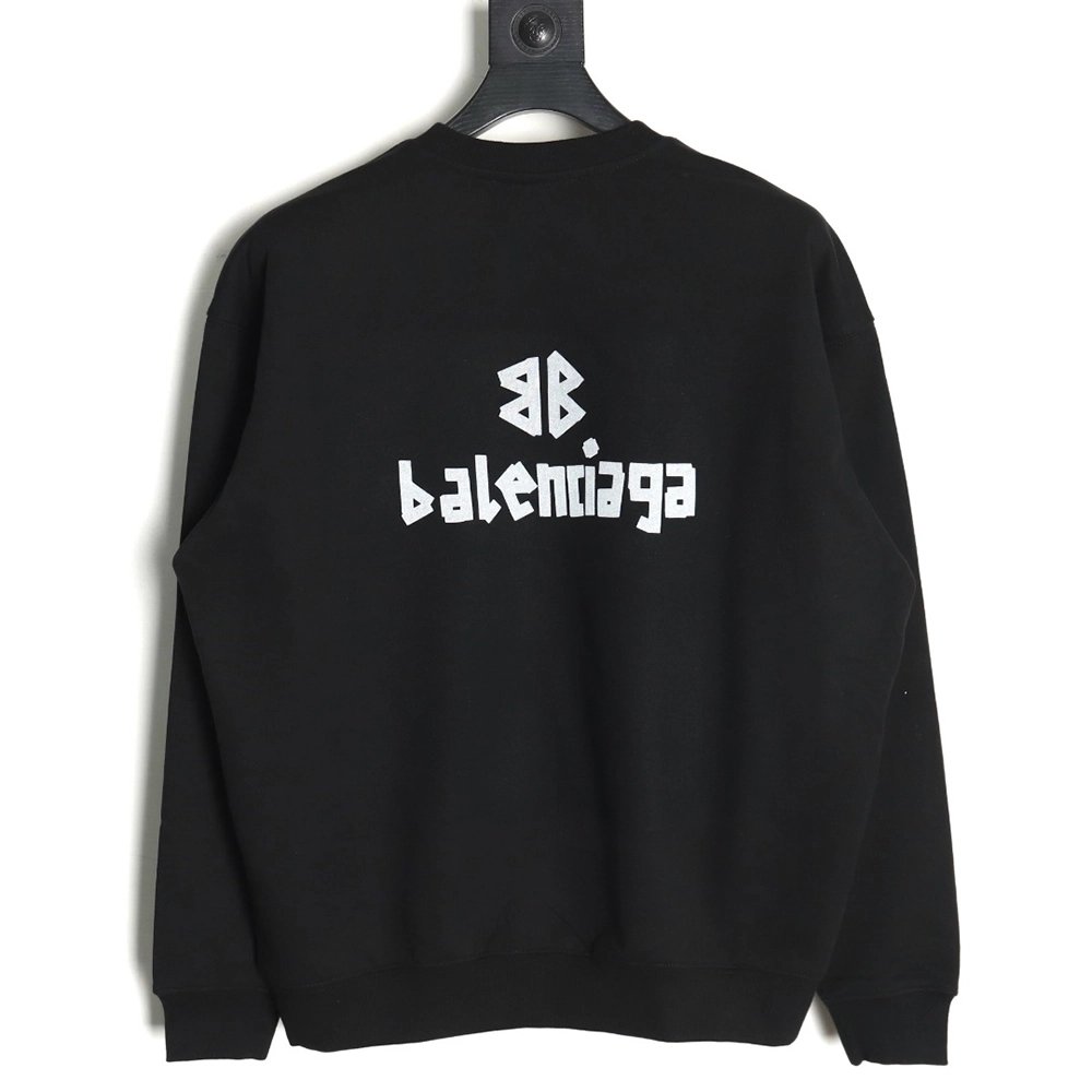 Balenciaga Mixed LOGO Print Lettering Crew Neck Sweatshirt,Balenciaga Sweatshirt,Sweatshirt,APPAREL