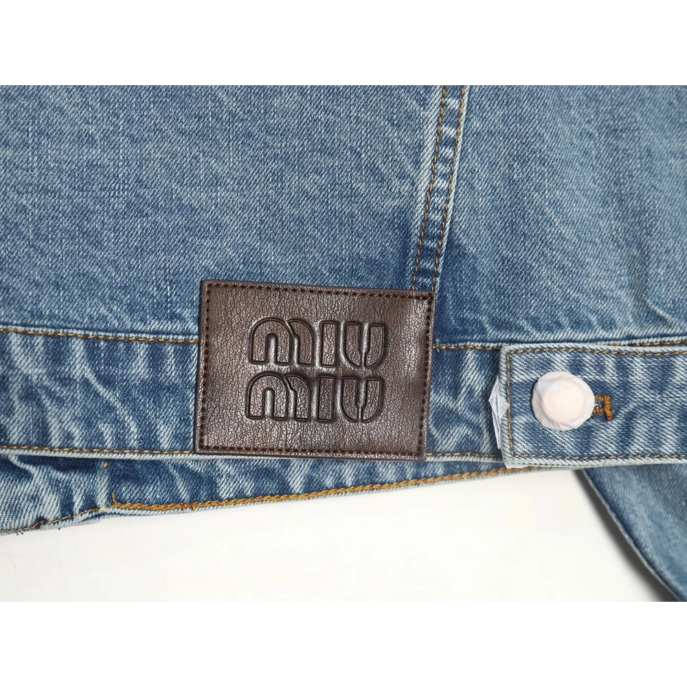 Miu Miu appliqu¨¦ denim jacket,Miu Miu Jacket,Jacket,APPAREL