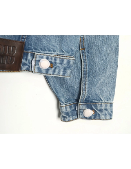 Miu Miu appliqu¨¦ denim jacket,Miu Miu Jacket,Jacket,APPAREL