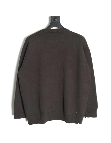 Balenciaga embossed threedimensional lettering hole knit sweater,Balenciaga Sweatshirt,Sweatshirt,APPAREL