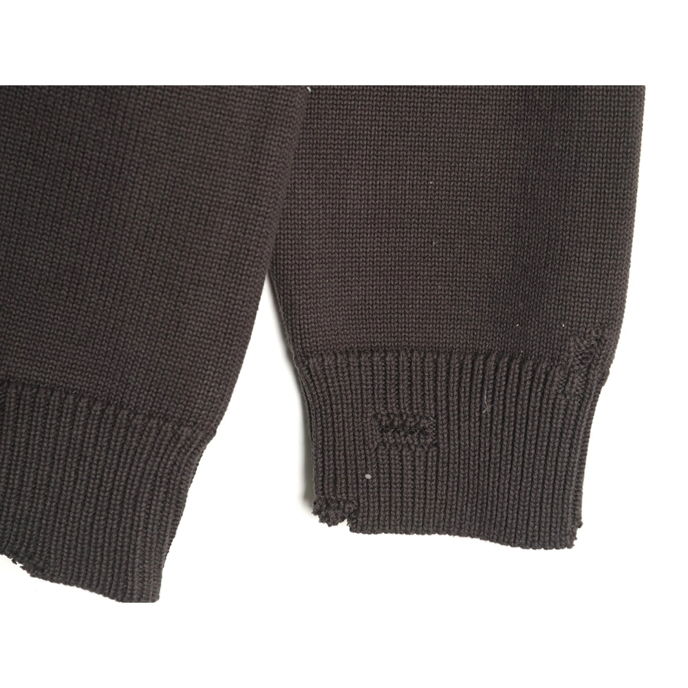 Balenciaga embossed threedimensional lettering hole knit sweater,Balenciaga Sweatshirt,Sweatshirt,APPAREL