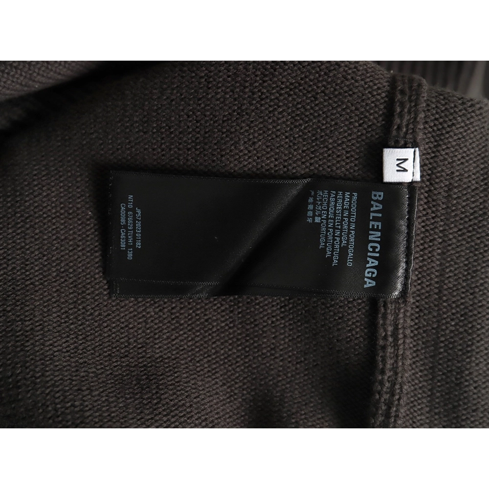 Balenciaga embossed threedimensional lettering hole knit sweater,Balenciaga Sweatshirt,Sweatshirt,APPAREL