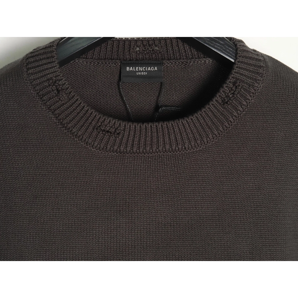 Balenciaga embossed threedimensional lettering hole knit sweater,Balenciaga Sweatshirt,Sweatshirt,APPAREL