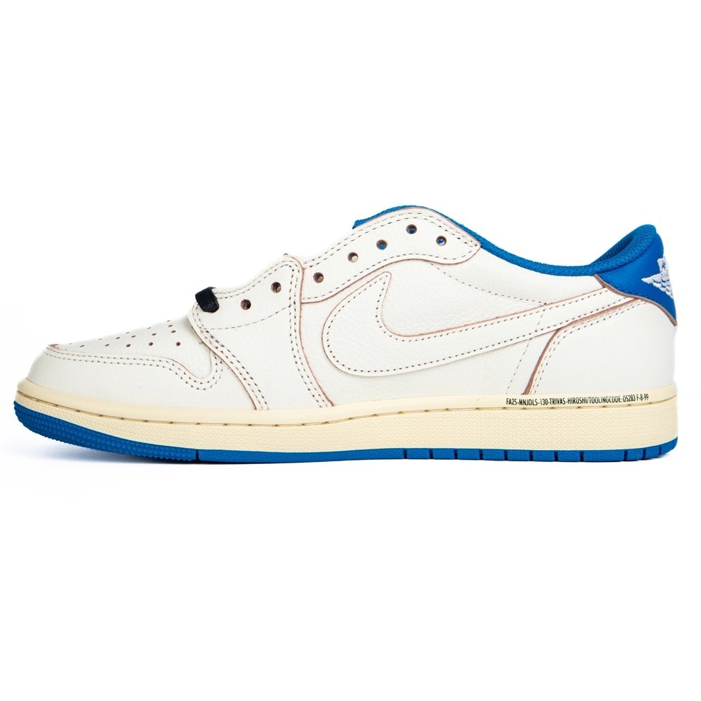 Fragment Design x Travis Scott x Air Jordan 1 Retro Low OG SP Sail Military Blue,AIR JORDAN 1 LOW