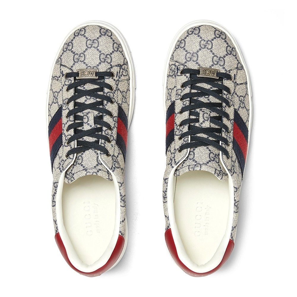 GUCCI ACE SNEAKER WITH WEB,GUCCI SHOES