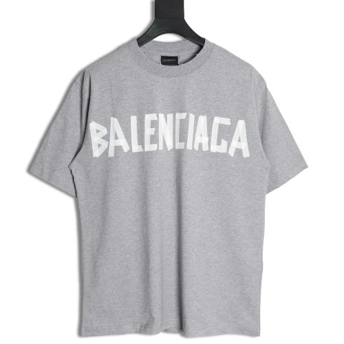 Balenciaga Tape Print Short Sleeve T-Shirt TSK7,Balenciaga