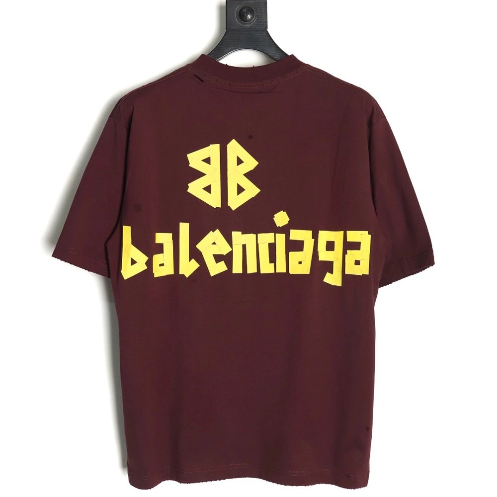 Balenciaga Tape Print Short Sleeve T-Shirt TSK1,Balenciaga