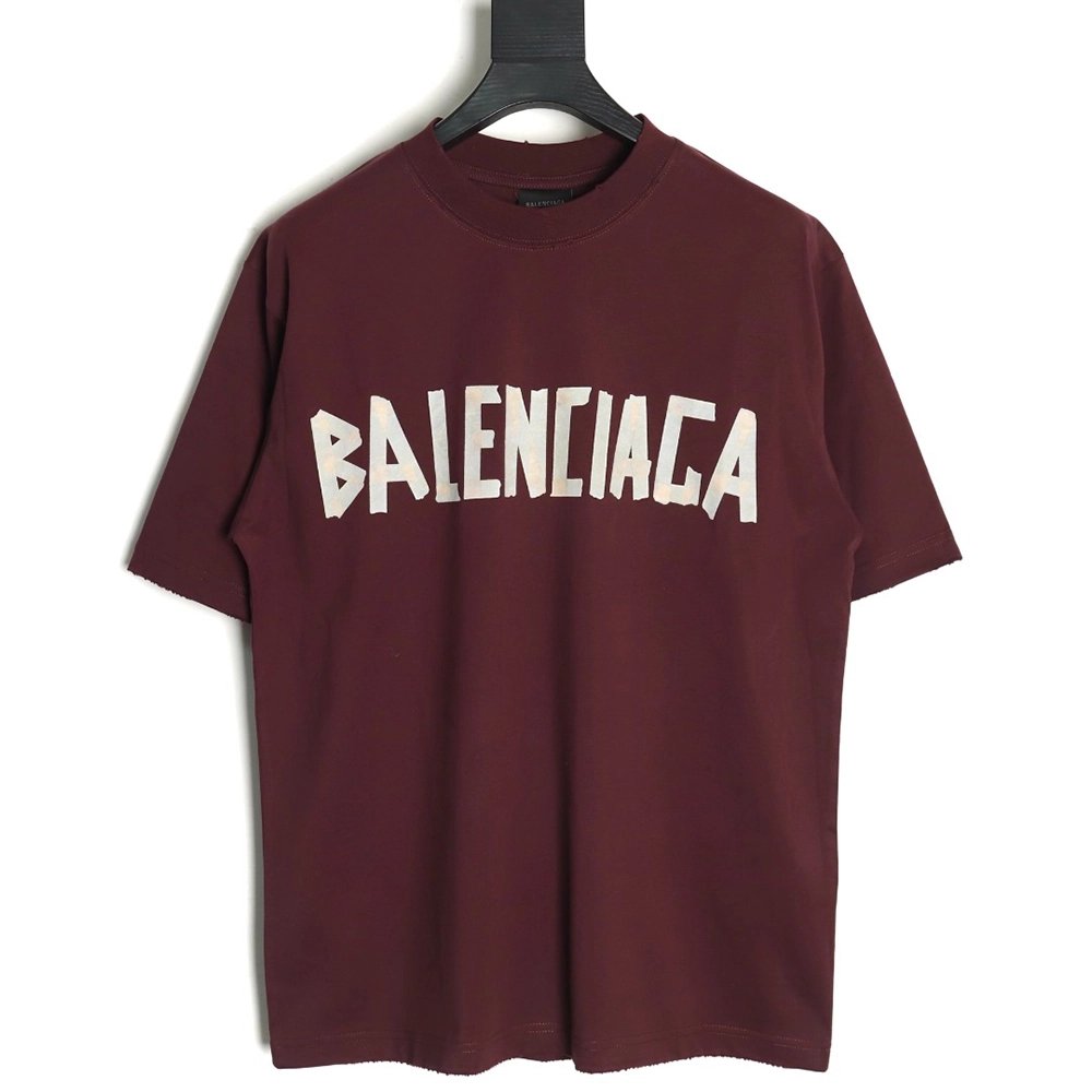 Balenciaga Tape Print Short Sleeve T-Shirt TSK1,Balenciaga