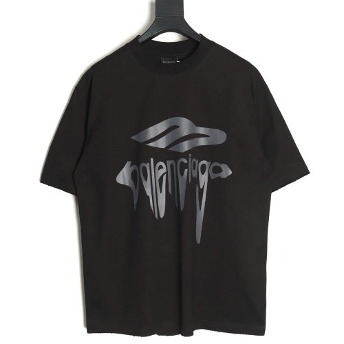 Balenciaga Art Letters Printed Washed Worn Short Sleeve T-Shirt TSK1,Balenciaga