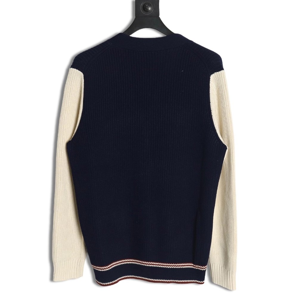 Miu Miu wool cashmere blend white and blue contrast color cardigan,Miu Miu