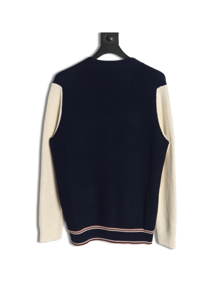 Miu Miu wool cashmere blend white and blue contrast color cardigan,Miu Miu