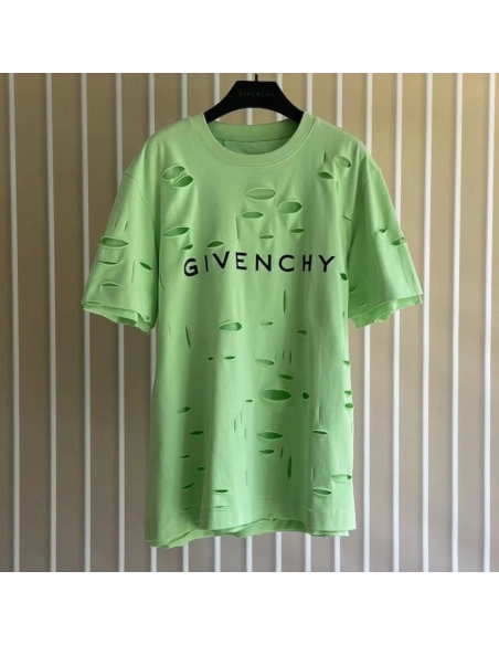 Givenchy Destroyed Layered Oversized T shirt Green,Givenchy T Shirt,Tshirt,Low price high quality.
