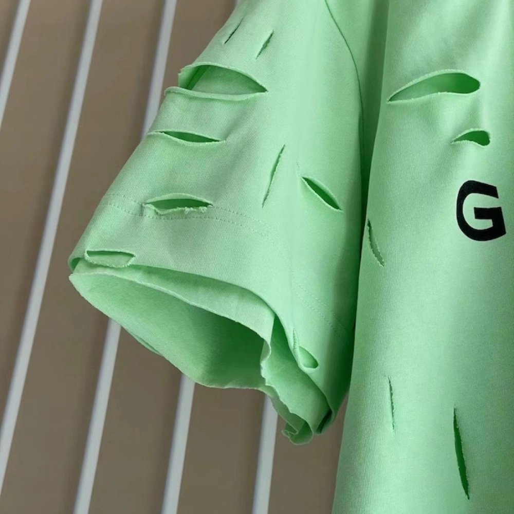 Givenchy Destroyed Layered Oversized T shirt Green,Givenchy T Shirt,Tshirt,Low price high quality.