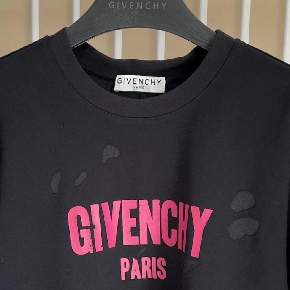 Givenchy Paris Distressed Oversized T Shirt Black Red,Givenchy T Shirt,Tshirt,Low price high quality.
