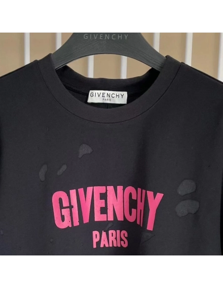 Givenchy Paris Distressed Oversized T Shirt Black Red,Givenchy T Shirt,Tshirt,Low price high quality.