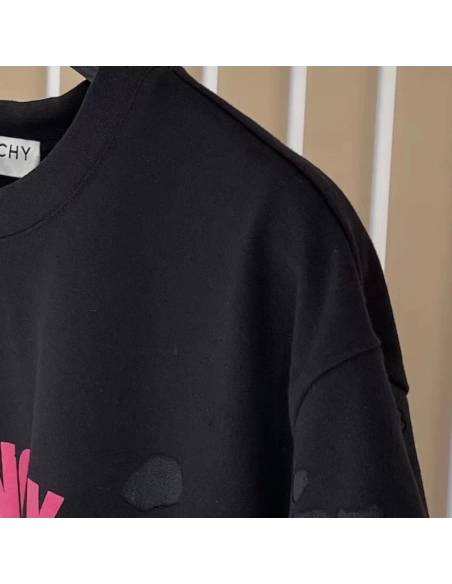 Givenchy Paris Distressed Oversized T Shirt Black Red,Givenchy T Shirt,Tshirt,Low price high quality.
