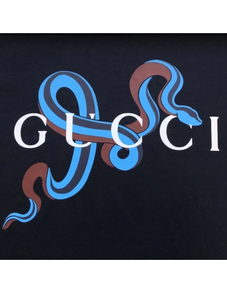 Gucci Printed medium cotton jersey T-shirt Navy,Gucci T Shirt,Tshirt,Low price high quality.