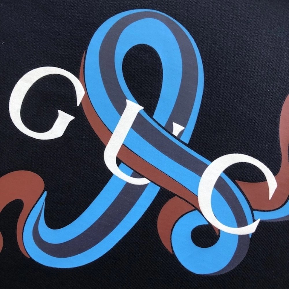 Gucci Printed medium cotton jersey T-shirt Navy,Gucci T Shirt,Tshirt,Low price high quality.