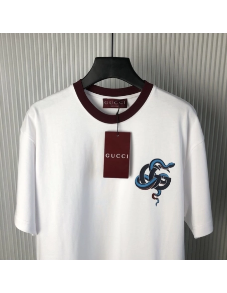 Gucci Printed medium cotton jersey T-shirt White,Gucci T Shirt,Tshirt,Low price high quality.