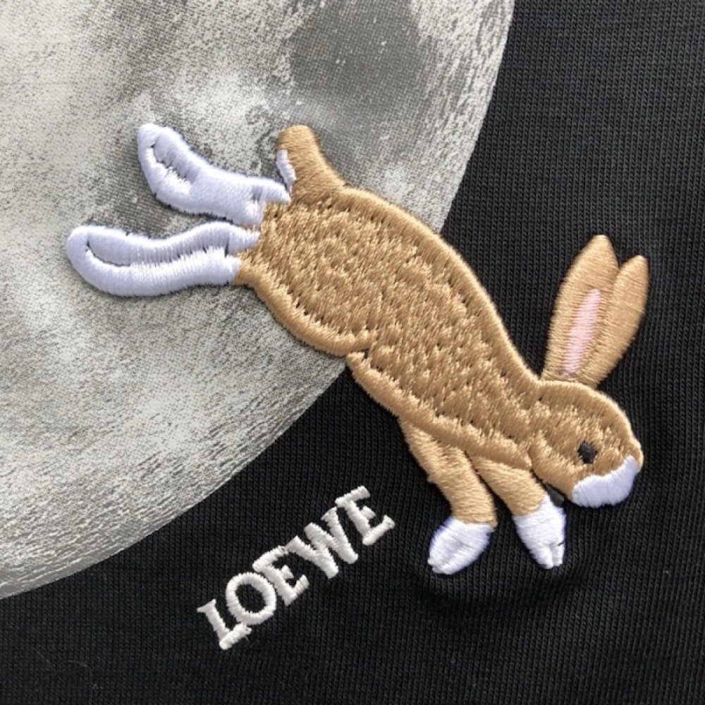 Loewe Relaxed fit T-shirt in cotton Black,Loewe T Shirt,Tshirt,Low price high quality.