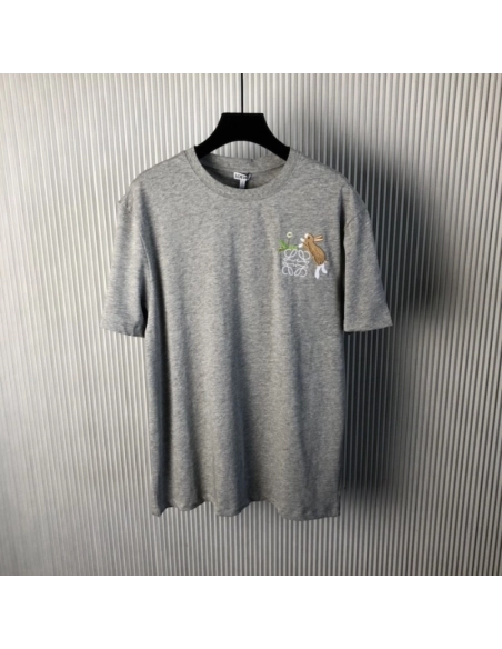 Loewe Relaxed fit T-shirt in cotton Grey,Loewe T Shirt,Tshirt,Low price high quality.