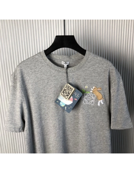Loewe Relaxed fit T-shirt in cotton Grey,Loewe T Shirt,Tshirt,Low price high quality.