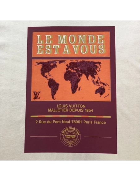 Louis Vuitton Embellished Graphic Cotton T-Shirt 1AHCKV,Louis Vuitton T Shirt,Tshirt,Low price high quality.