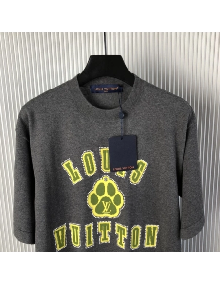 Louis Vuitton Embellished Short-Sleeved Cotton Crewneck 1AGJSB,Louis Vuitton T Shirt,Tshirt,Low price high quality.