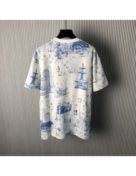 Louis Vuitton Printed Cotton Pique T-Shirt 1AGJYZ,Louis Vuitton T Shirt,Tshirt,Low price high quality.