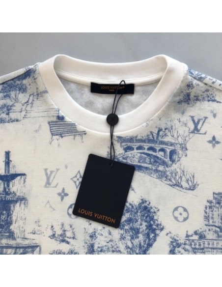 Louis Vuitton Printed Cotton Pique T-Shirt 1AGJYZ,Louis Vuitton T Shirt,Tshirt,Low price high quality.