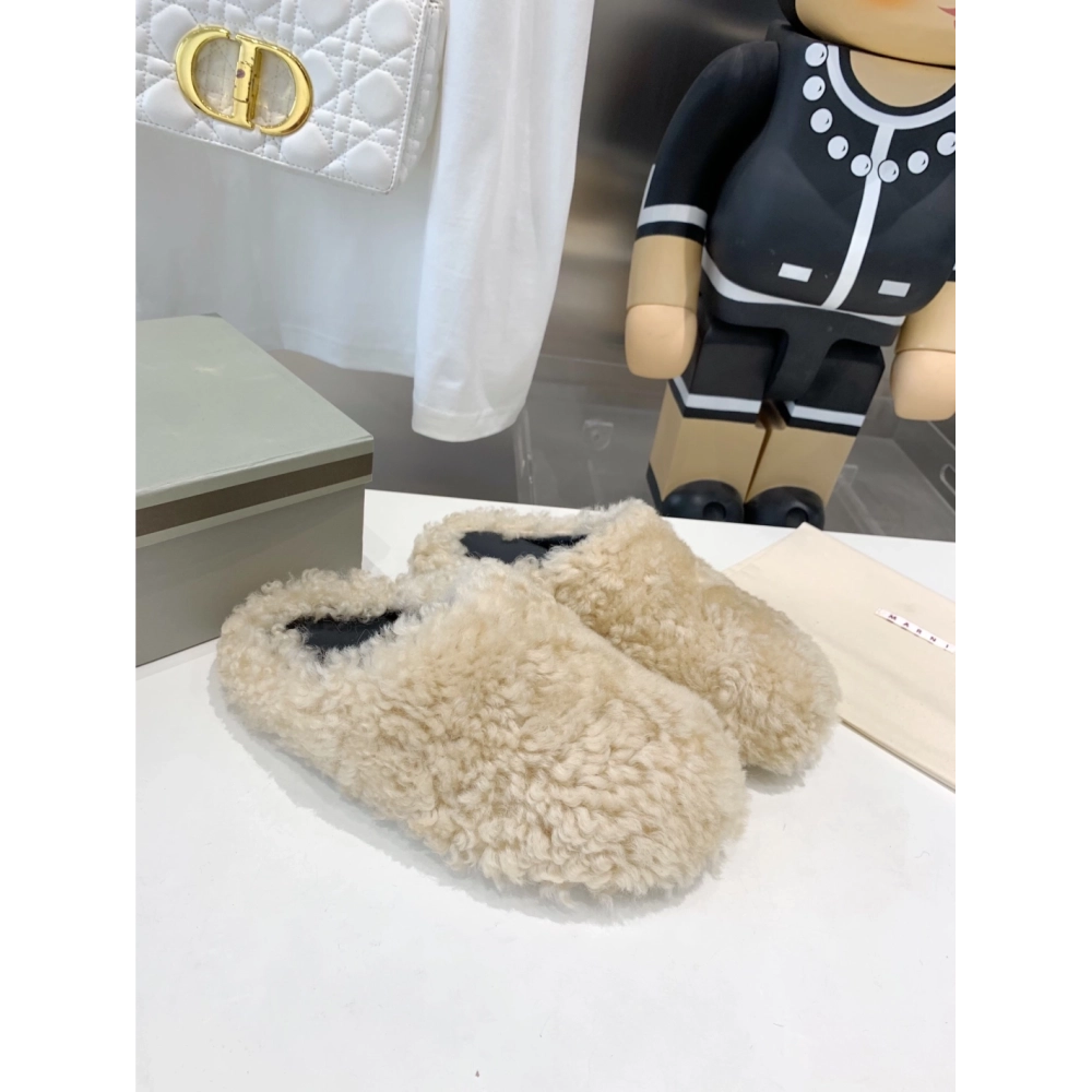 Marni Fussbett Sabot Slide Beige PB,Marni Slide,Men Sneakers