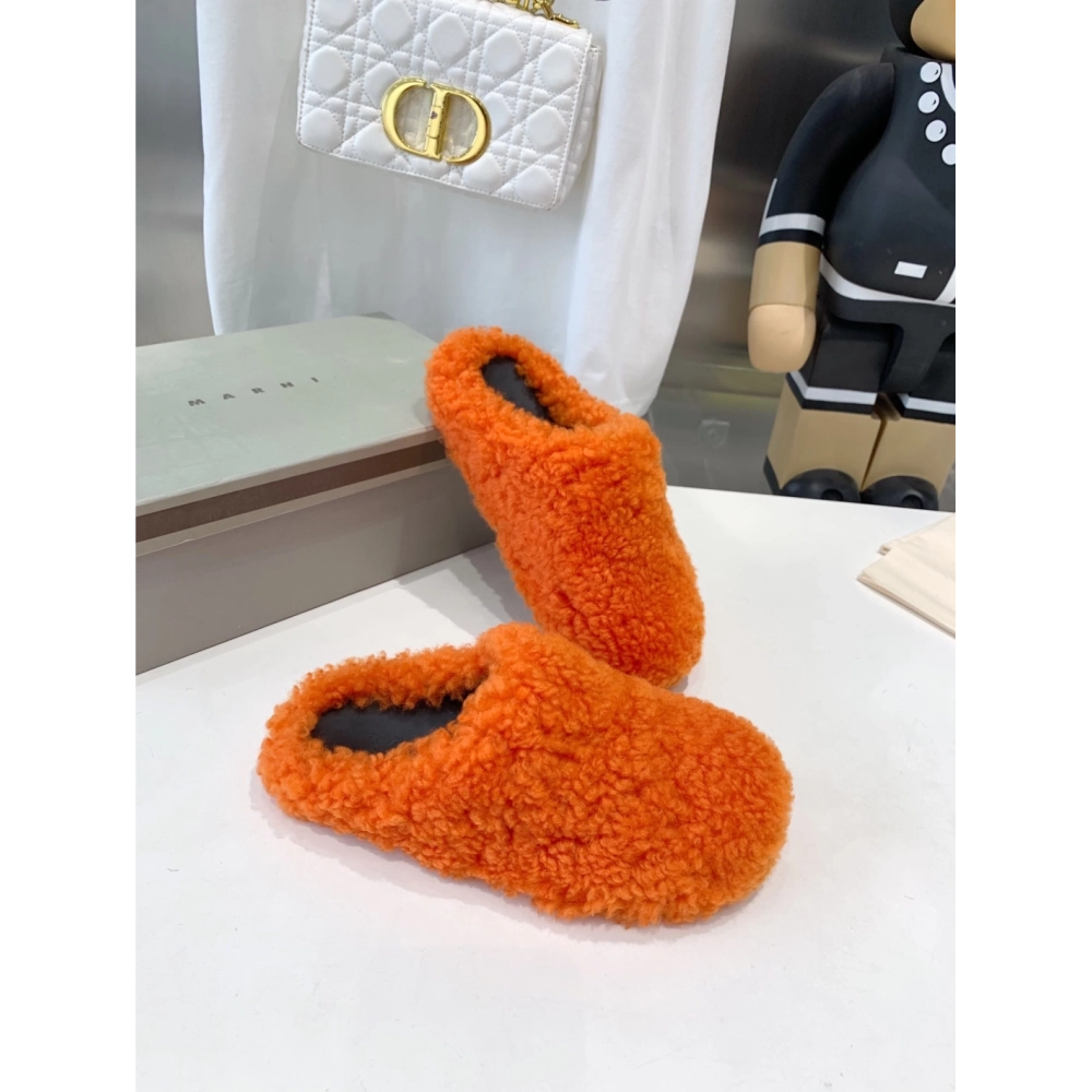Marni Fussbett Sabot Slide Orange PB,Marni Slide,Men Sneakers