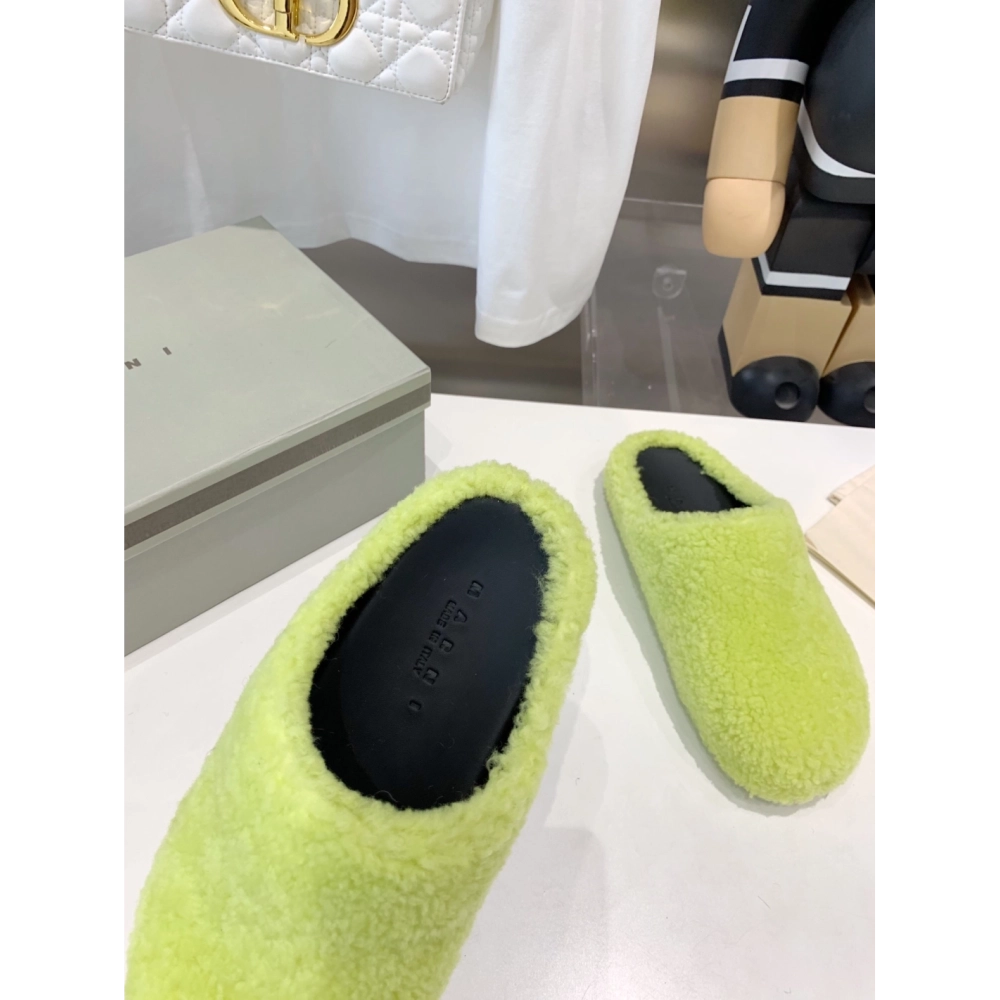 Marni Fussbett Sabot Slide Green PB,Marni Slide,Men Sneakers