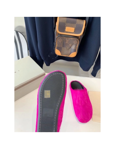 MARNI FUCHSIA Pink Fussbett Sabot Loafers Slide,Marni Slide,Men Sneakers