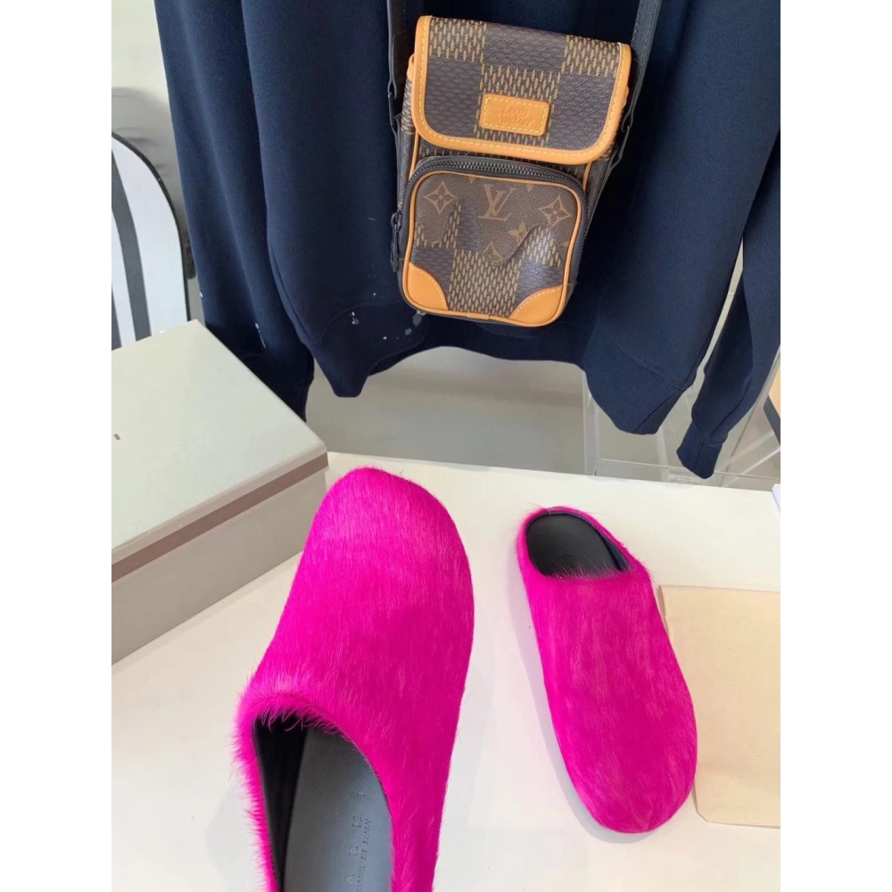 MARNI FUCHSIA Pink Fussbett Sabot Loafers Slide,Marni Slide,Men Sneakers