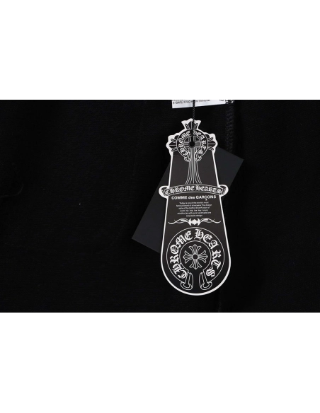 Chrome Hearts embroidered Sanskrit cross terry black shorts,Chrome Hearts Short,Shorts,APPAREL