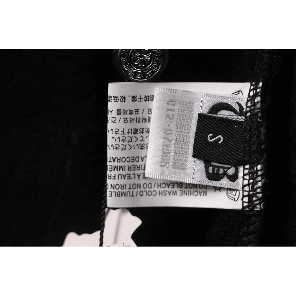 Chrome Hearts embroidered Sanskrit cross terry black shorts,Chrome Hearts Short,Shorts,APPAREL